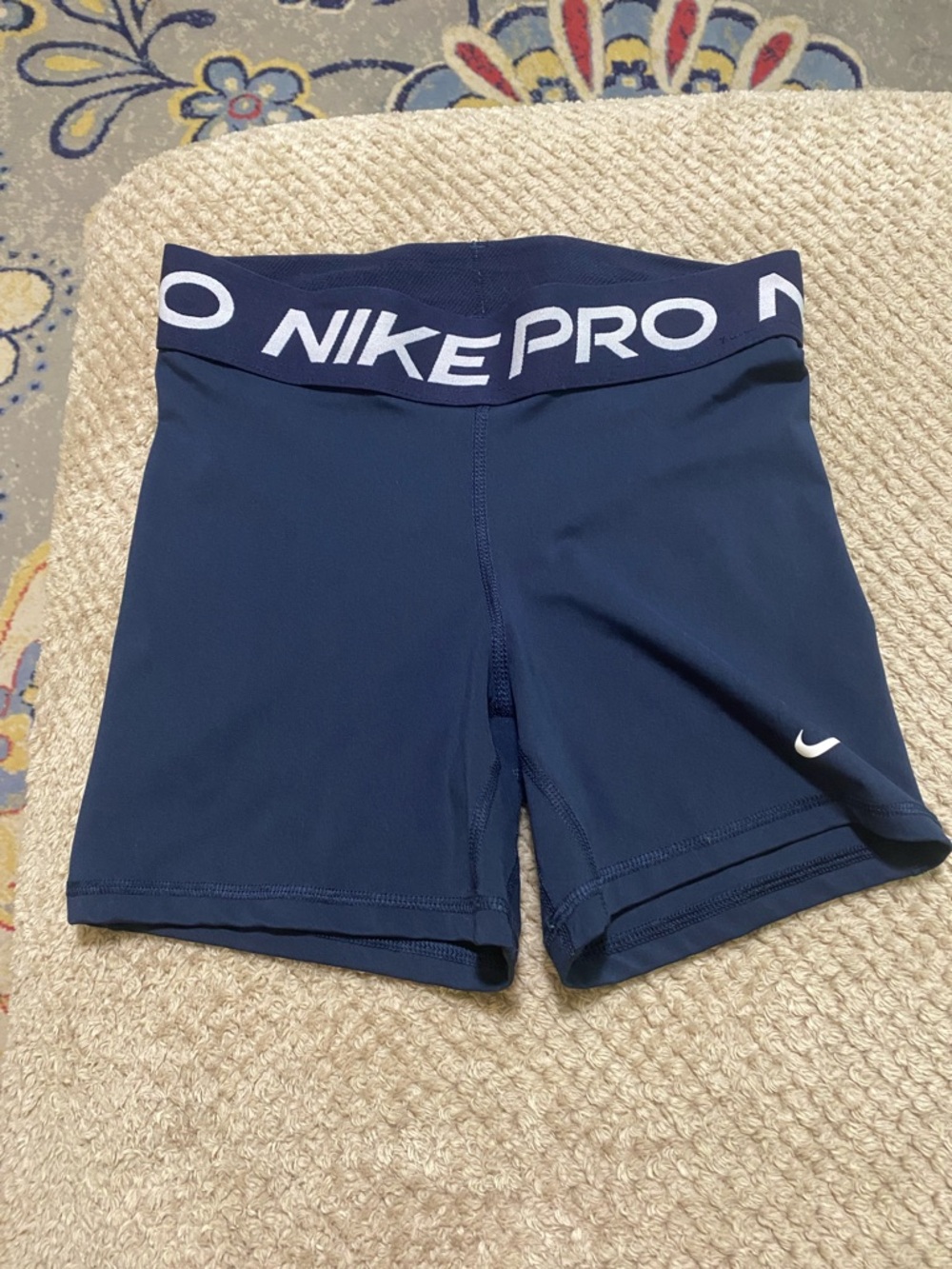 Nike Pro Navy and White Performance Compression Shorts
